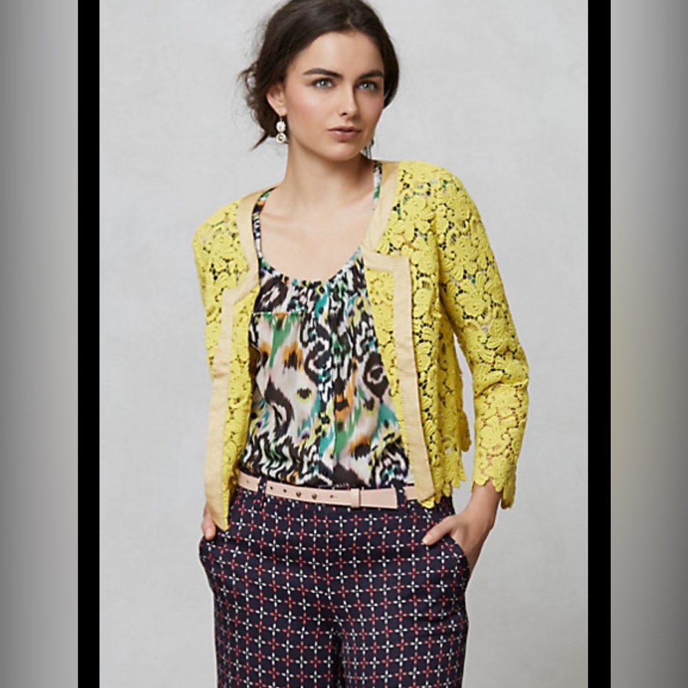 Anthropologie floral cutout cardigan